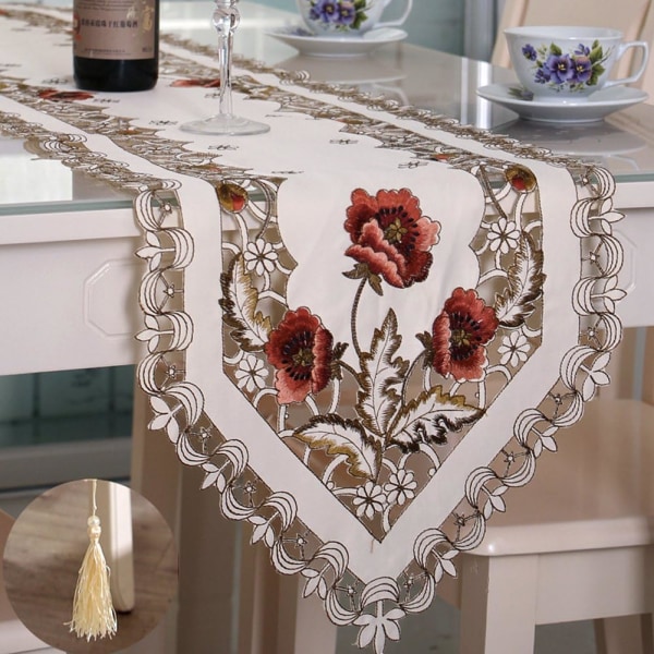 Tvättbar cover Dekor bordsduk Blommor Bordslöpare för hem, bankett, bordslöpare, 40x176cm