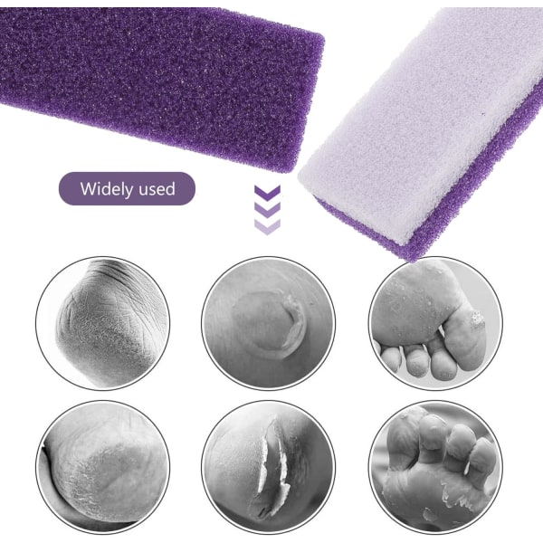 6 st Pimpsten Lava Pedikyrverktyg Dubbelsidig hård hudborttagningsmedel för händer och fotfilsexfoliering (lila)