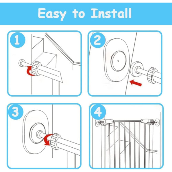4-pack väggskydd för barnspärrar, skydda väggar och dörröppningar för husdjurs- och hundgrindar, tryckmonterade
