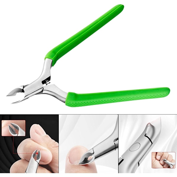 Nagelbandsskärare för torr hud Manikyrverktyg Nagelvård Verktyg/Rostfritt Stål Nagelbandstrimmer Nagelbandsklippare Nagelbandstång/för Salong Hem/, Grön green