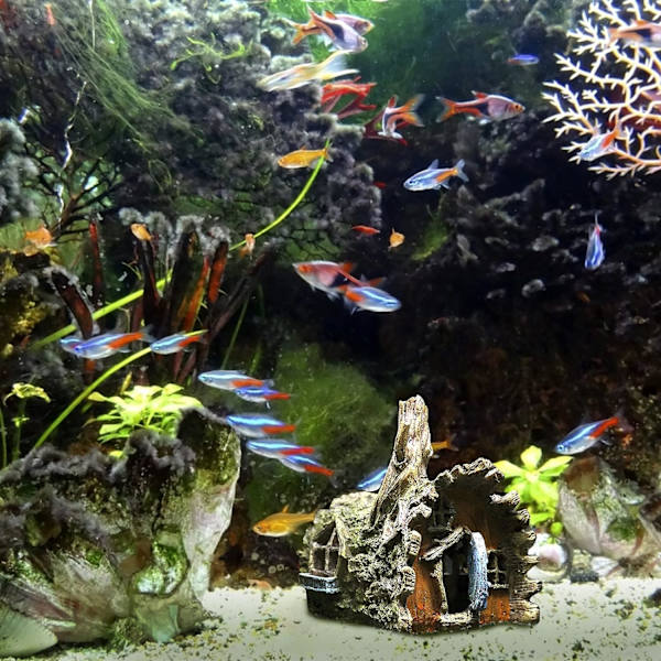 Akvarium Ornament Akvarium Prydnader Harts Grott Rhino Skalle Prydnader Lämpliga för Akvarium Tillbehör
