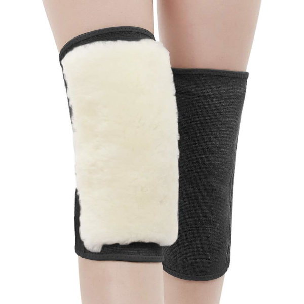 Termiska kashmir knäskydd, stretchiga knäskydd, vintervarma knäskydd, svarta, M Black m