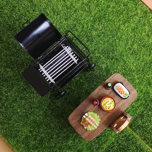 Dockhus BBQ-ställ, 1:12 Dockhustillbehör M