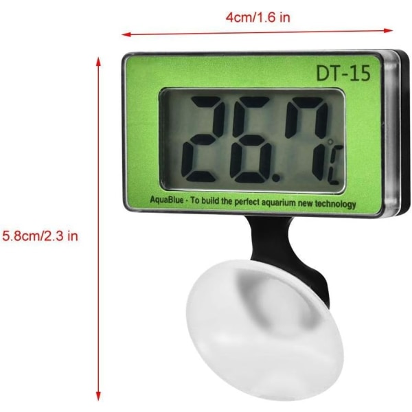 Akvarie Termometer Fisk Tank Temperatur Termometer LCD Digital Termometer med Sugkopp