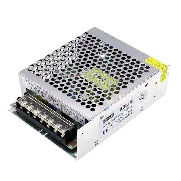 AC 100-240V till DC 12V 10A 120W Reglerad växlingsspänning Transformator Power Omvandlare för ljusremsor Kamera Datorradioprojekt
