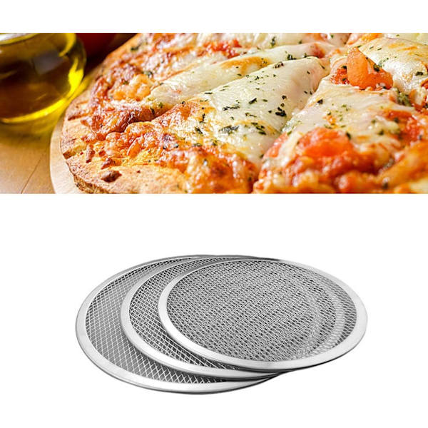 Aluminium Pizzaskärm Pizzapanna Nät Pizzabakform Krispig Pizzabaknät (38cm)