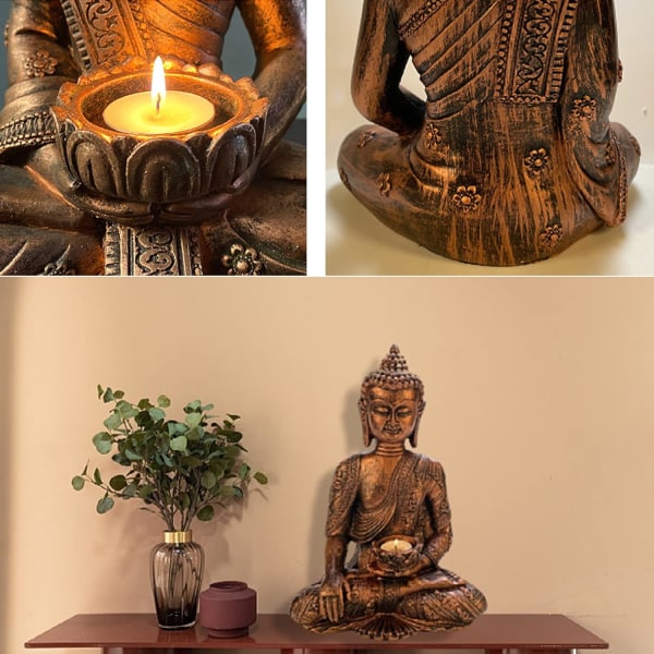 Feng Shui Meditation Buddha Staty, Buddha Craft, Zen Garden Buddha Staty skulptur, för heminredning