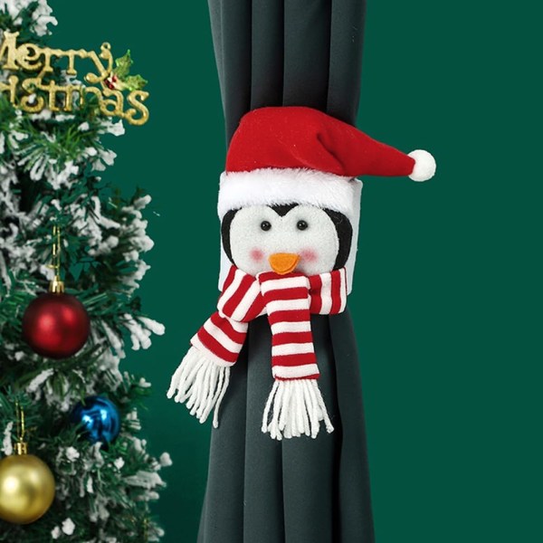 2-pack tyggardinband jul tecknad stil plysch tecknad docka knappar (älg+pingvin) inredning för barnrum