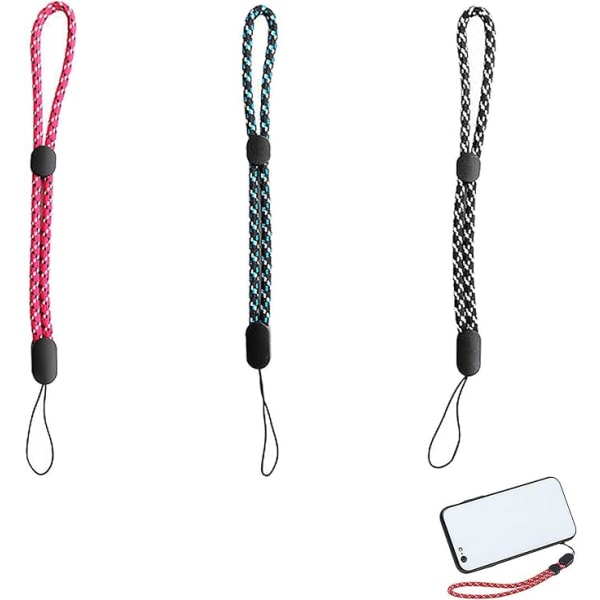 Förpackning med 6 Mobiltelefon handledsrem i 3 färger Lanyard handledsrem Mobiltelefon handledsrem