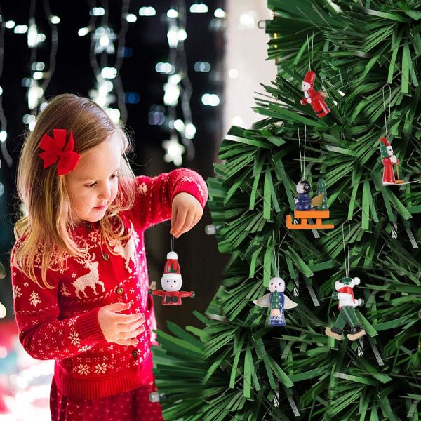 24 st Julträdekorationer Handgjorda tillverkade miniatyr julgransfestdekorationer