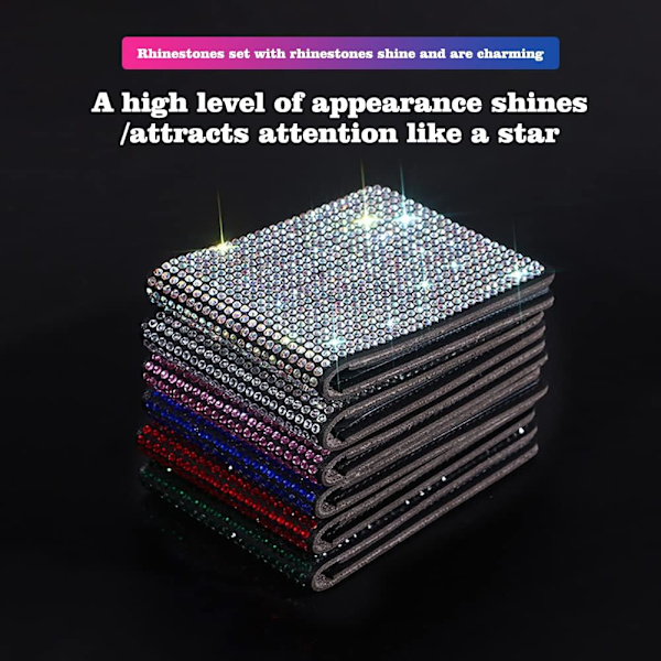 Bling Rhinestone ID-fordonsregistreringskortshållare Kreditkortshållare（blå） Blue