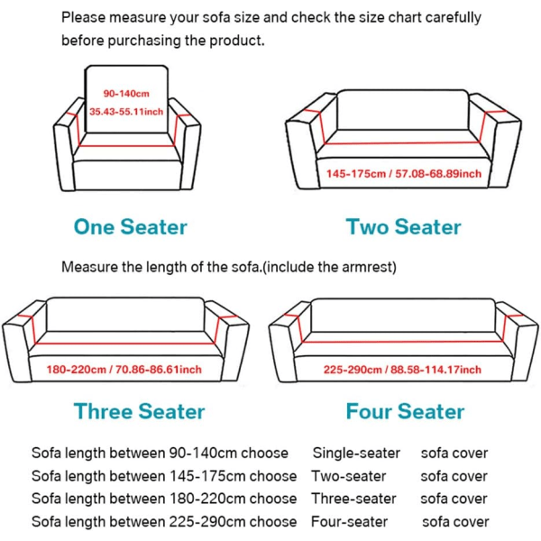 Sofföverdrag, soffskydd elastiskt tyg tryckt fåtölj Loveseat soffa Settee sofföverdrag, 2-sits