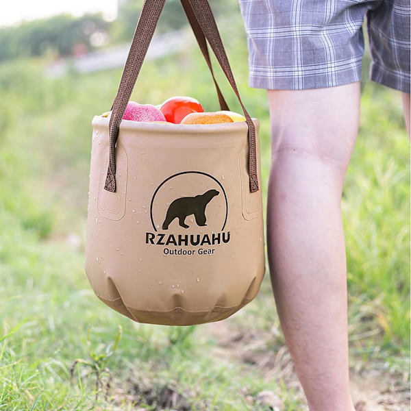 Hopfällbar hink Utomhusvikbar PVC-vattenhinkbassäng Vattenbehållare för campingvandring Biltvätt（25L） 25L