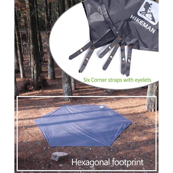Camping Tarp Tältfotspår - Multifunktionell Vattentät Utomhusmarkduk, Hexagon Marköverdrag (M) m