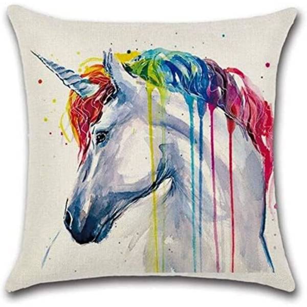 4 st mönstrade färgglada djur Enhörning Fågel Zebra Varg Elefant Tryckta Kuddfodral Kuddfodral för Hemtextil, 45x45cm