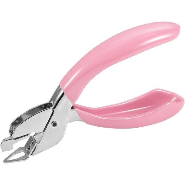 Klammerborttagare, Heavy Duty Staple Pull Tool Family School Office-verktyg med halkfritt handtag (rosa)