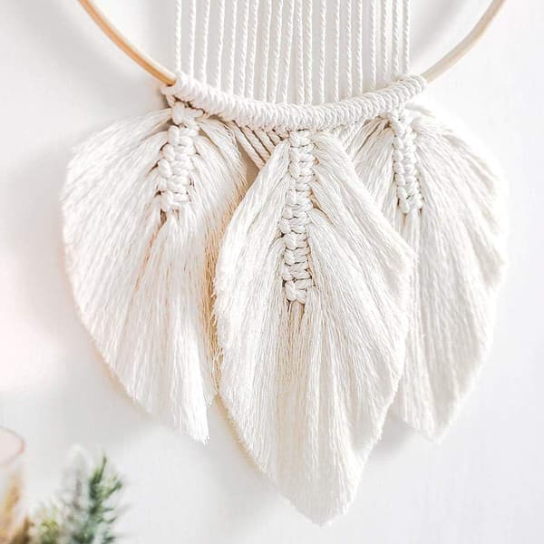 Macrame väggdekoration, mandala boho väggdekor 30 x 67cm