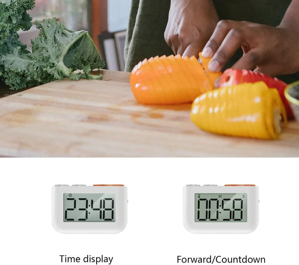 Digital Timer Nedräkning för Tid LCD-skärm Justerbar Volym Magnetiska Timers