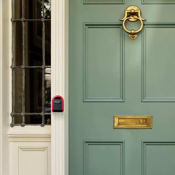 Säkerhetsnyckelbox, säkerhetskombinationsnyckel, 4-siffrig nyckelbox, robust husnyckellåda, robust säkerhetskombinationsnyckelgömma, röd red