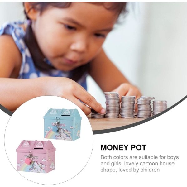 Enhörning Pengar Bank Cartoon Enhörning Spargris Söt Spargris Söt Bank Säker Barn Gåvor Sparbössa Sparbössa med Lås Kassaskåp Järn Disk Baby
