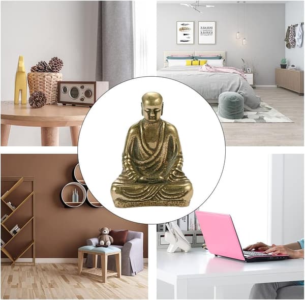 Buddha-statyer Mini Solid Copper Buddha-statyer Ksitigarbha för fred och buddhism Buddha-staty