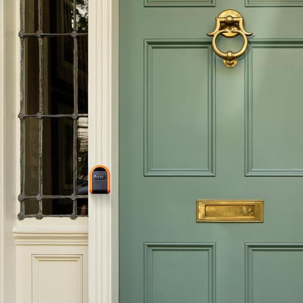 Säkerhetsnyckelbox, säkerhetskombinationsnyckel, 4-siffrig nyckelbox, robust husnyckellåda, robust säkerhetskombinationsnyckelgömma, orange orange