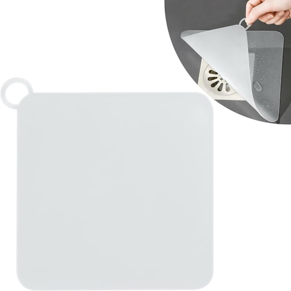 5,8\" Duschbrunnsskydd Silikon Golvavlopp Anti-Luktdyna Deodoriserande Skydd för Badkar, Handfat, Vit Genomskinlig