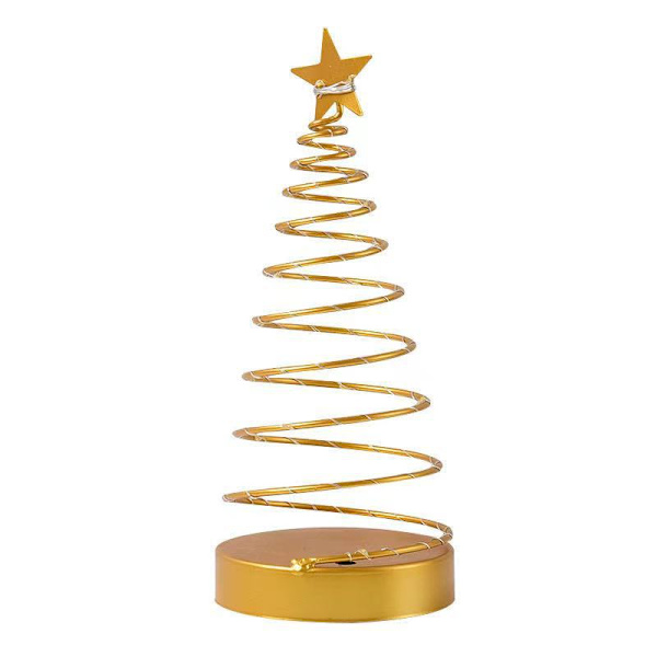Julgransprydnad inomhus LED festlig dekor spiral förbelyst julgransdekoration batteridriven