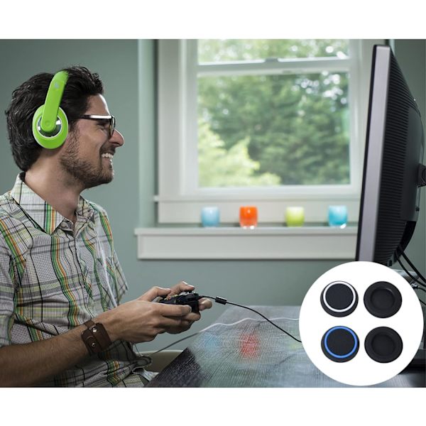 Kontrollstick-grepp kompatibla med PS5 & PS4 joystick-kontroller, 4 st silikonkontrollstick-greppöverdragsfästen