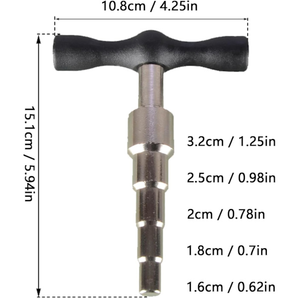 Professionell PEX-rörkalibrator, för kalibrering av rördiameter 16 mm, 18 mm, 20 mm, 25 mm och 32 mm