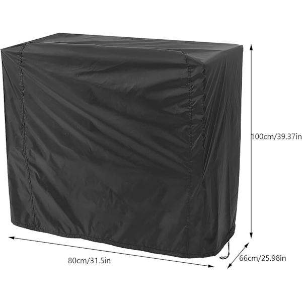 Grillöverdrag i polyester, vattentätt grillöverdrag för gasolgrill, svart, utomhusgrillskydd (80x66x100cm) 80*66*100cn
