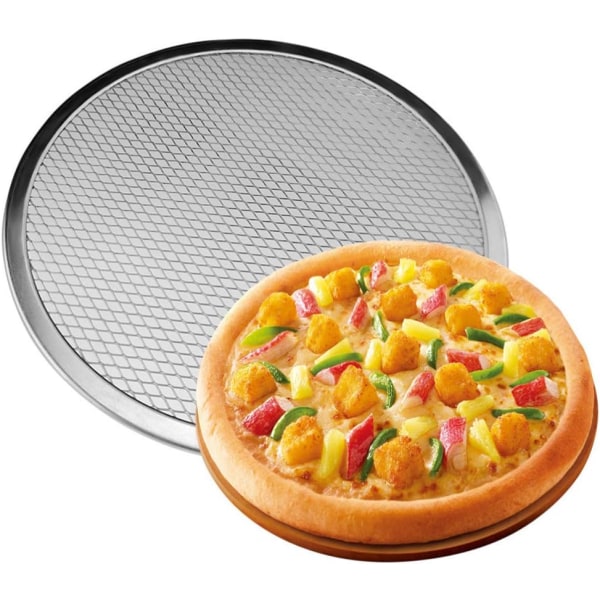 Aluminium Pizzaskärm Pizzapanna Nät Pizzabakform Krispig Pizzabaknät (28cm)