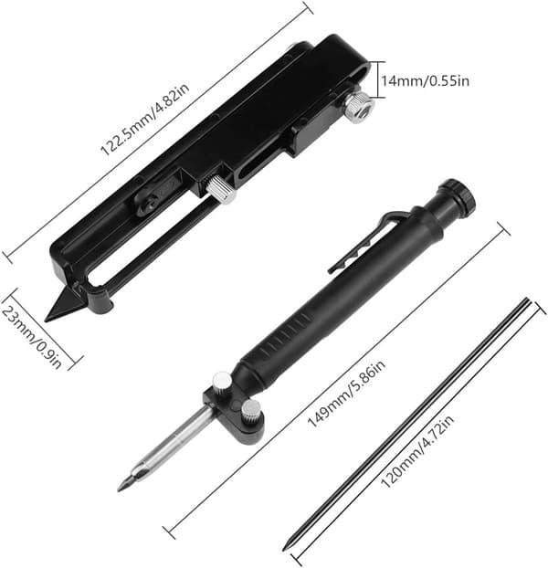 Carpenters Pencil Scribe Tool med Deep Hole Pencil Construction Scriber Marking Tool med 6 st