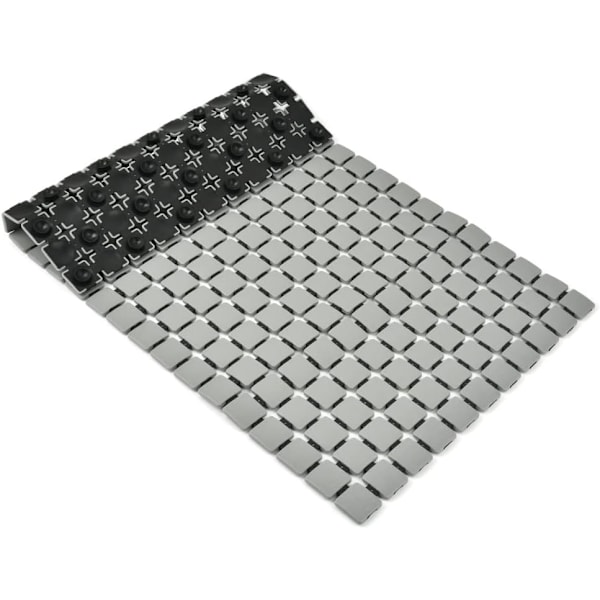 Antiglid badrumsmatta duschmatta - 39*68cm fyrkantig duschmatta halkfri (grå) 39*68