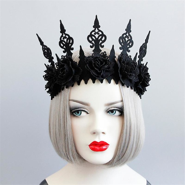 Dark Gothic Wind Crown Hårband Halloween Pannband Huvudbonad