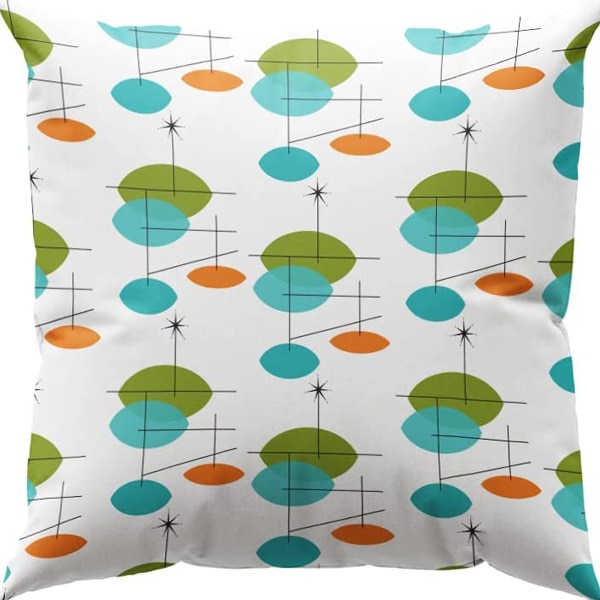 4 st kuddfodral modern inredning atomstjärnor kuddfodral retro prydnadskuddfodral teal orange för soffa säng 18x18 tum