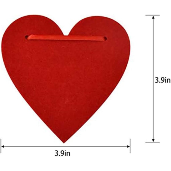 Alla hjärtans dag dekoration röd rosa hjärta banderoll bröllopsfest tillbehör 4PCS