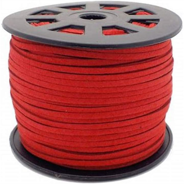 91 meter konstgjord mocka snöre mjuk pärlning tråd sammet band för armband (röd) Red
