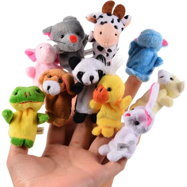 10 stycken mjuk plysch Animal Finger Puppet Set Djur Finger Puppets