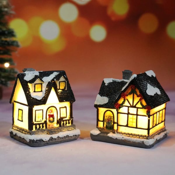 Christmas Village Houses Batteridrivna, Juldekorationer Byggnader Ljus Juldekor Led