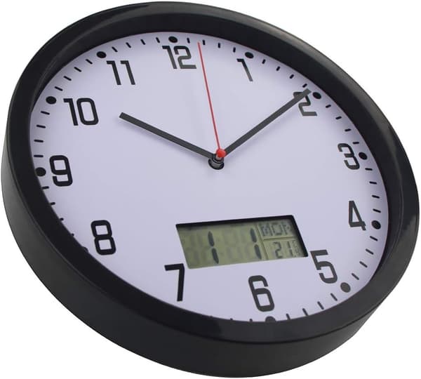 Kalenderklocka Dag Datum Klocka Digital Klocka, Väckarklocka Med HD Digital Fotoram, Silver Silver