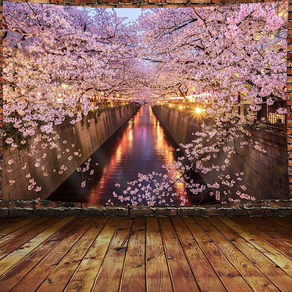 Sakura Gobeläng, 60\" X 40\" Sakura Vägggobeläng, Romantisk Blomträd Gobeläng Sovrum Vardagsrum Sovsal Heminredning Rum