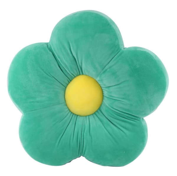 50cm blomformad plyschkudde, sittdyna (grön) green