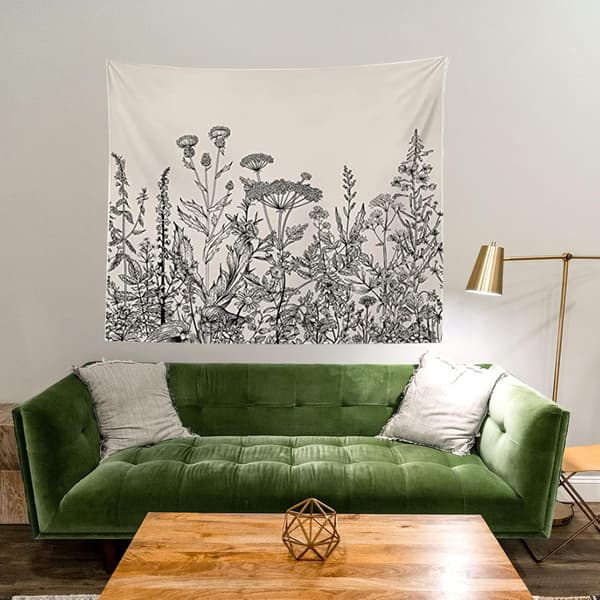 Sovrum Botanisk Blommig HD Polyester Väggbonad Heminredning (150 x 200 cm) 200*150cm