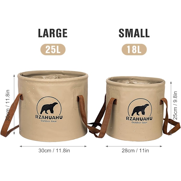 Hopfällbar hink Utomhusvikbar PVC-vattenhinkbassäng Vattenbehållare för campingvandring Biltvätt（18L） 18L