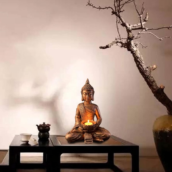 Feng Shui Meditation Buddha Staty, Buddha Craft, Zen Garden Buddha Staty skulptur, för heminredning