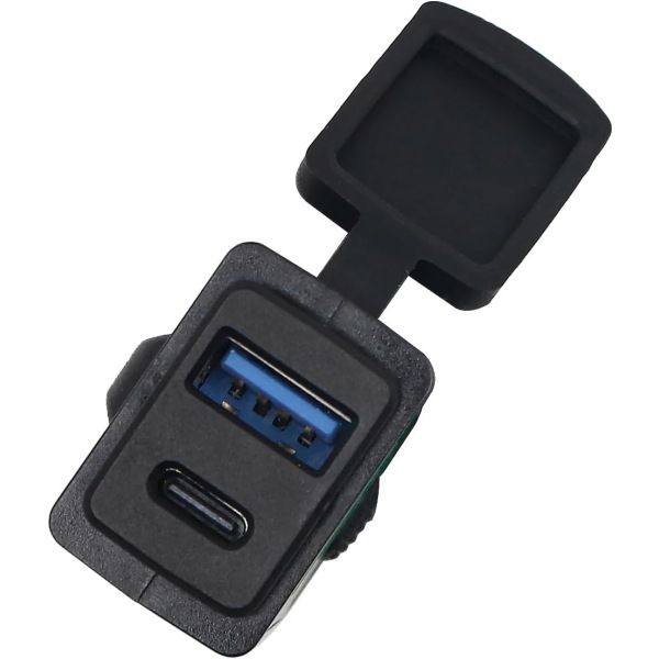 Motorcykel- USB laddare SAE till USB adapter Typ-C med voltmeter och ON/Off-brytare Vattentät