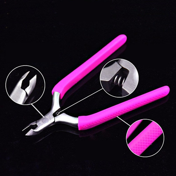 Nagelbandsskärare för torr hud Manikyrverktyg Nagelvård Verktyg/Rostfritt Stål Nagelbandstrimmer Nagelbandsklippare Nagelbandstång/för Salong Hem/, Rosa pink