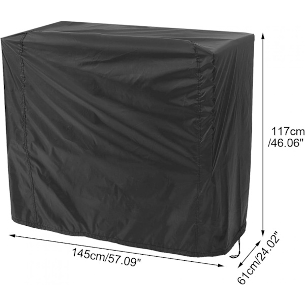 Grillöverdrag i polyester, vattentätt grillöverdrag för gasolgrill, svart, utomhusgrillskydd (170 x 61 x 117 cm) 170*61*117cm