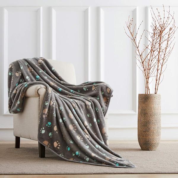 Premium Fluffy Durable Dog Blanket, Soft and Warm Fleece Cat Puppy Throw, Grey 80 x 100cm